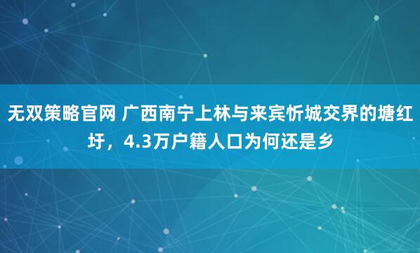 无双策略官网 广西南宁上林与来宾忻城交界的塘红圩，4.3万户籍人口为何还是乡
